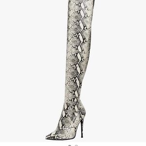 Steve Madden Dominique over the knee boot 7.5 in natural snake